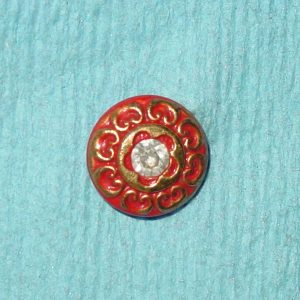 Pattern #26460 – Floral w/ RED Enamel & Crystal Center