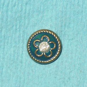 Pattern #26462 – Floral w/ BLUE Enamel & Crystal Center