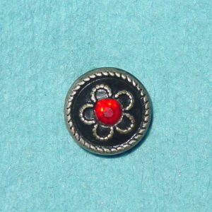 Pattern #26473 – Floral Pattern w/ Black Enamel & Ruby Center