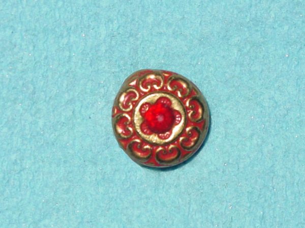 Pattern #26475 - Floral-Like Pattern w/ RED Enamel & Ruby Center