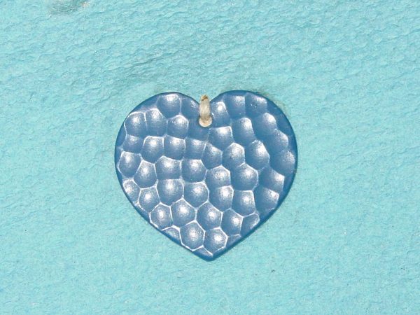 Pattern #28373 - HEART Shape w/ BLUE Enamel & Golf Pattern